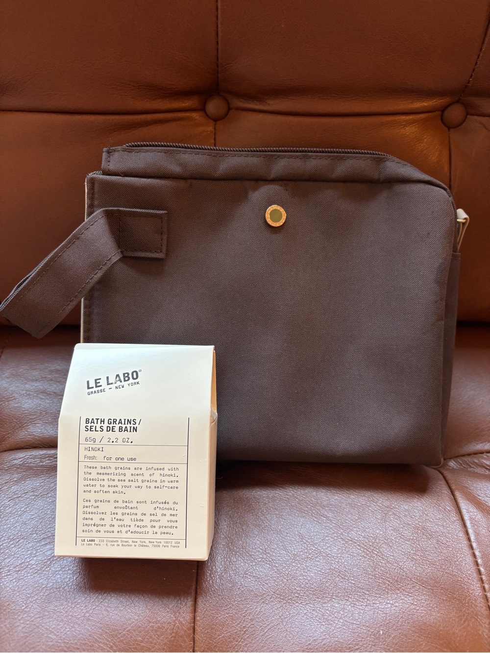 Bvlgari gray & brown toiletry bag